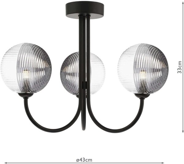 Dar Lighting modern mennyezeti lámpa jared matt fekete darjar0322-19
