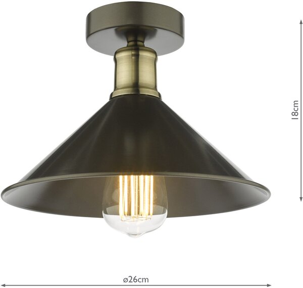 Dar Lighting vintage mennyezeti lámpa jalen szürke darjal0161
