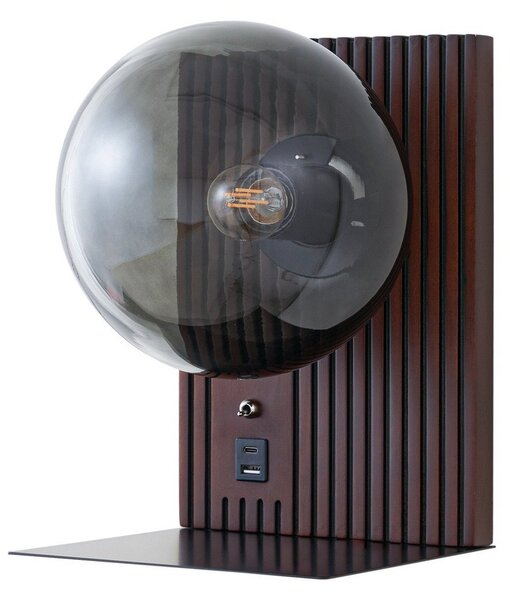 Fali Lámpa Lucande, Veloura, dimmable, Barna / Rozsdabarna, Nappali, Üveg, Dizájn