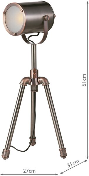 Dar Lighting loft asztali lámpa jake antik ezüst darjak4021