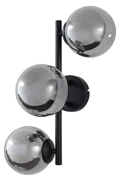 Fali Lámpa Lindby, Orbelia, dimmable, Fekete, Nappali, Üveg, Modern