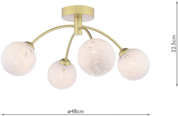 Dar Lighting modern mennyezeti lámpa izzy csiszolt arany darizz0435-17