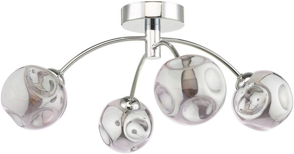 Dar Lighting modern mennyezeti lámpa izzy füstös csiszolt króm darizz0450-28