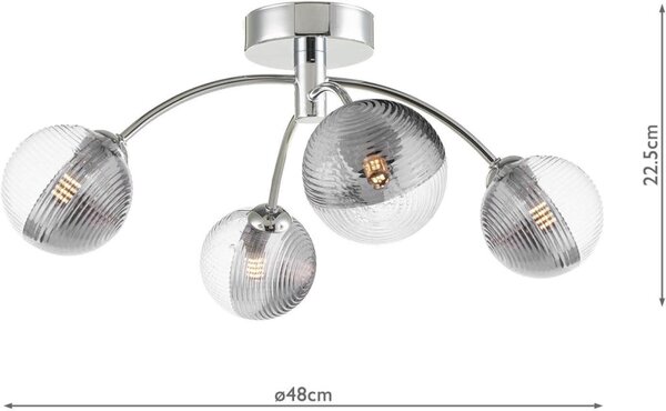 Dar Lighting modern mennyezeti lámpa izzy csiszolt króm darizz0450-18