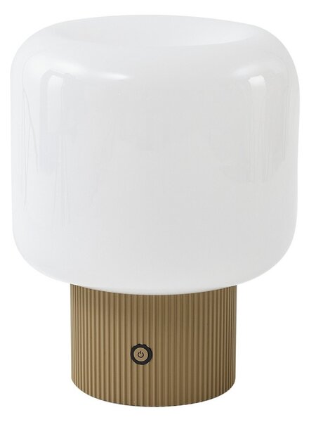 Asztali lámpa Lucande, Katrin Palme, dimmable, Bézs, Nappali, Üveg, Modern