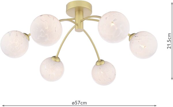 Dar Lighting modern mennyezeti lámpa izzy csiszolt arany darizz0635-17