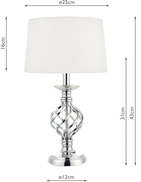 Dar Lighting glamour modern asztali lámpa iffley csiszolt króm dariff4150