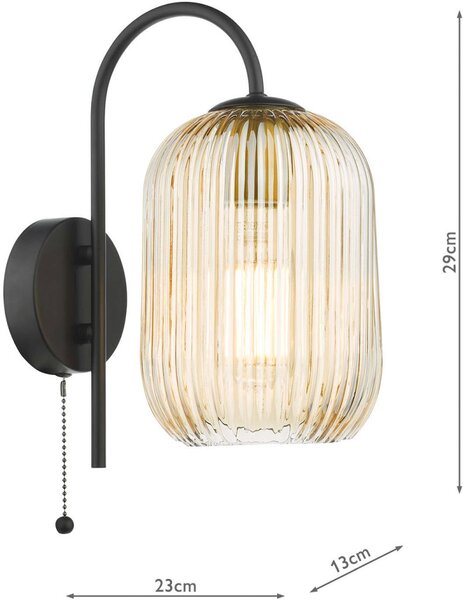Dar Lighting modern fali lámpa idra matt fekete daridr0722-saw6506