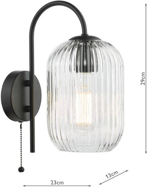 Dar Lighting modern fali lámpa idra matt fekete daridr0722-saw6508