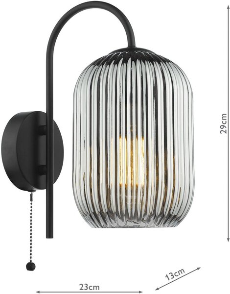 Dar Lighting modern fali lámpa idra matt fekete daridr0722-saw6510