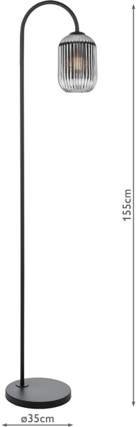 Dar Lighting modern állólámpa idra matt fekete daridr4922-saw6510