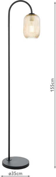 Dar Lighting modern állólámpa idra matt fekete daridr4922-saw6506