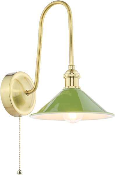 Dar Lighting modern vintage fali lámpa hadano sárgaréz zöld darhad7140-07