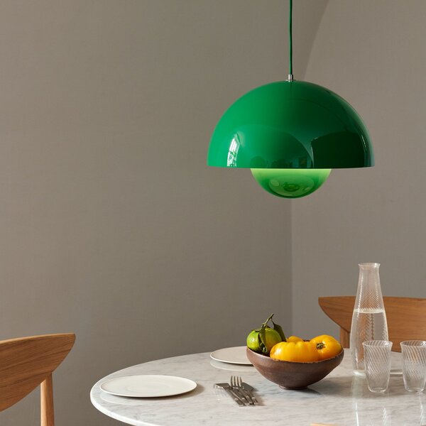 Függőlámpa &Tradition, Flowerpot VP7, dimmable, Zöld, Nappali, Fém, Dizájn