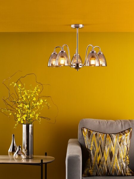 Dar Lighting modern csillár glynis füstös polírozott nikkel dargly5438