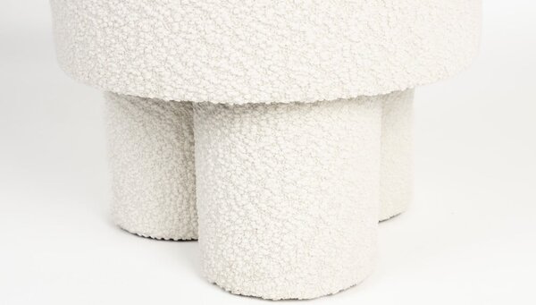 Fehér buklé puff Marcos – White Label