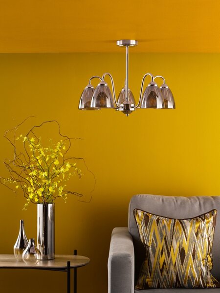 Dar Lighting modern csillár glynis füstös polírozott nikkel dargly5438