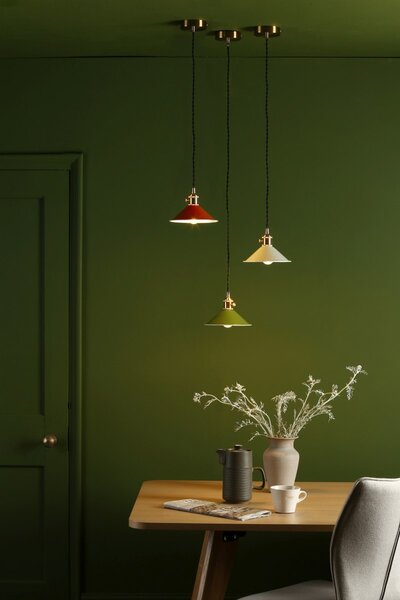 Dar Lighting vintage függeszték hadano sárgaréz zöld darhad0140-07