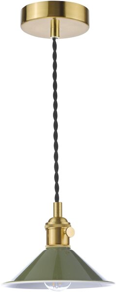 Dar Lighting vintage függeszték hadano sárgaréz zöld darhad0140-07