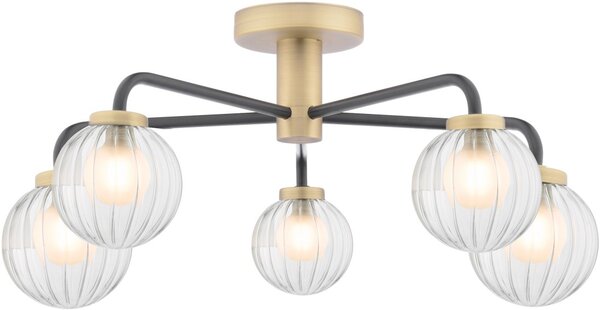 Dar Lighting modern mennyezeti lámpa gibbs antik sárgaréz matt fekete dargib5454