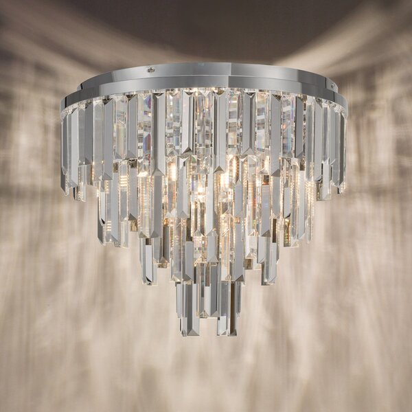 Dar Lighting glamour kristály modern mennyezeti lámpa fuentes csiszolt króm darfue4850