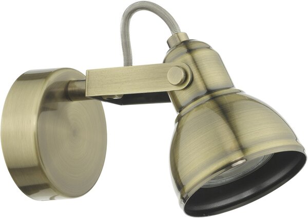 Dar Lighting loft spot lámpa fothergill antik sárgaréz darfot0775
