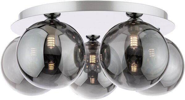 Dar Lighting modern mennyezeti lámpa foley füstös csiszolt króm darfol5450-24