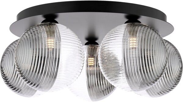 Dar Lighting modern mennyezeti lámpa foley matt fekete füstös darfol5422-19