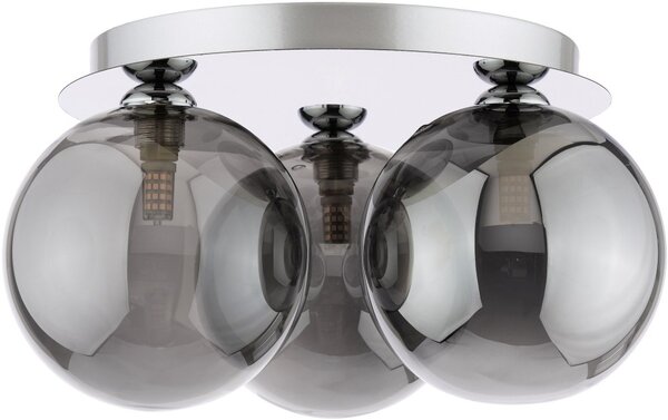 Dar Lighting modern mennyezeti lámpa foley füstös csiszolt króm darfol5350-24