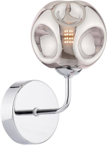 Dar Lighting modern fali lámpa feya füstös csiszolt króm darfey0750-28
