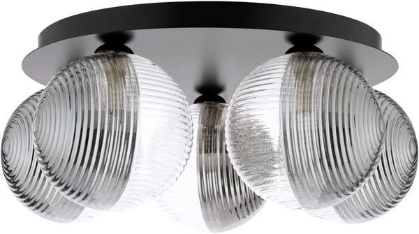 Dar Lighting modern mennyezeti lámpa foley matt fekete füstös darfol5422-19