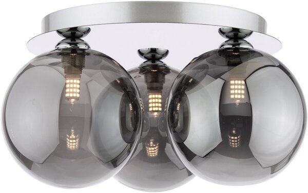 Dar Lighting modern mennyezeti lámpa foley füstös csiszolt króm darfol5350-24