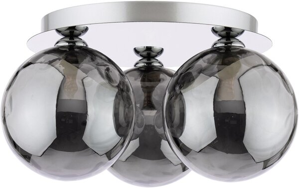 Dar Lighting modern mennyezeti lámpa foley füstös csiszolt króm darfol5350-10