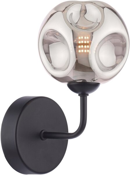 Dar Lighting modern fali lámpa feya matt fekete füstös darfey0722-28