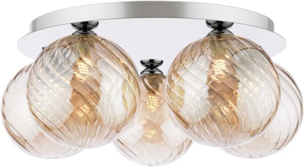 Dar Lighting modern mennyezeti lámpa foley borostyán csiszolt króm darfol5450-26