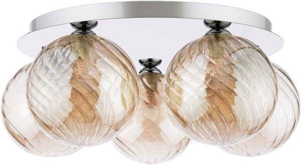 Dar Lighting modern mennyezeti lámpa foley borostyán csiszolt króm darfol5450-26