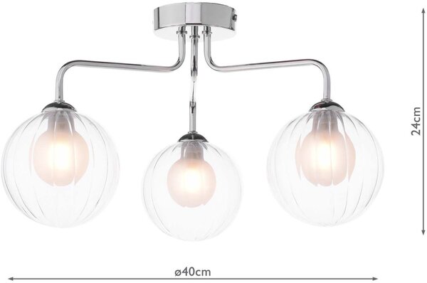 Dar Lighting modern mennyezeti lámpa feya csiszolt króm darfey0350-20