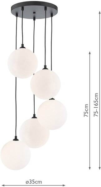 Dar Lighting modern függeszték federico fehér matt fekete darfed0522-23