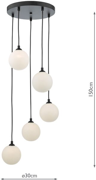 Dar Lighting modern függeszték federico fekete darfed0522-02