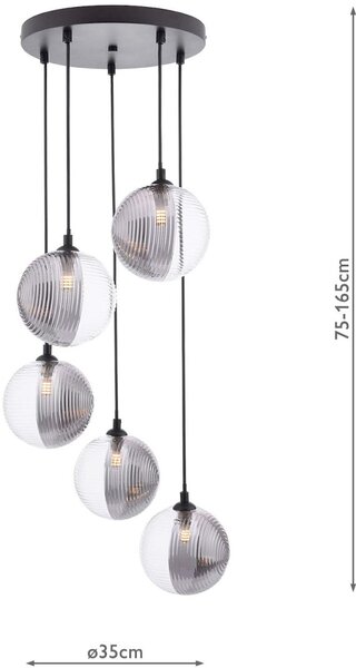 Dar Lighting modern függeszték federico matt fekete darfed0522-19