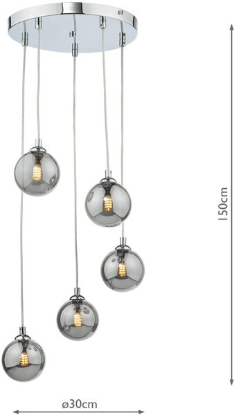 Dar Lighting modern függeszték federico csiszolt króm darfed0550-01