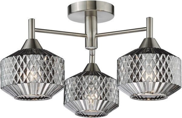 Dar Lighting glamour modern mennyezeti lámpa fabrienne szatén nikkel darfab5338