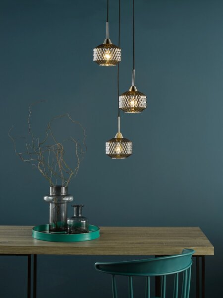 Dar Lighting glamour modern függeszték fabrienne szatén nikkel darfab0338