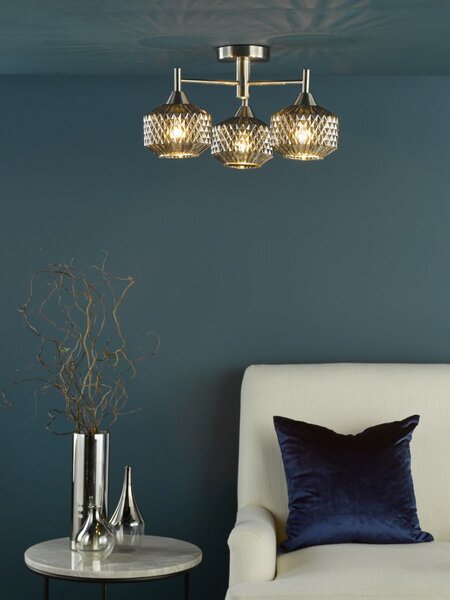 Dar Lighting glamour modern mennyezeti lámpa fabrienne szatén nikkel darfab5338