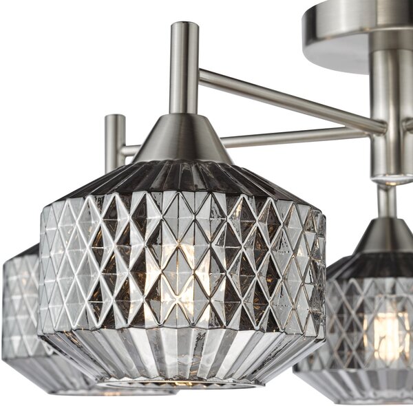 Dar Lighting glamour modern mennyezeti lámpa fabrienne szatén nikkel darfab5438