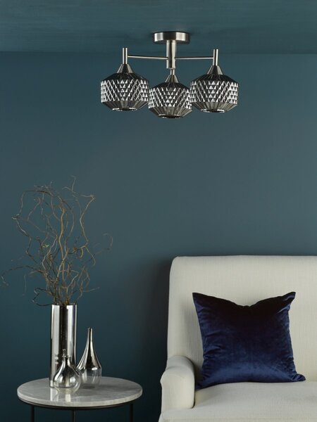 Dar Lighting glamour modern mennyezeti lámpa fabrienne szatén nikkel darfab5338