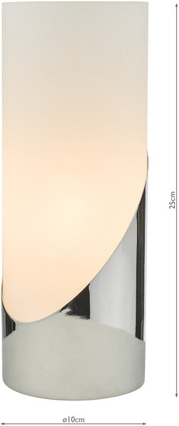 Dar Lighting modern asztali lámpa faris fehér csiszolt króm darfar4250
