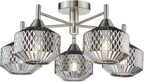 Dar Lighting glamour modern mennyezeti lámpa fabrienne szatén nikkel darfab5438