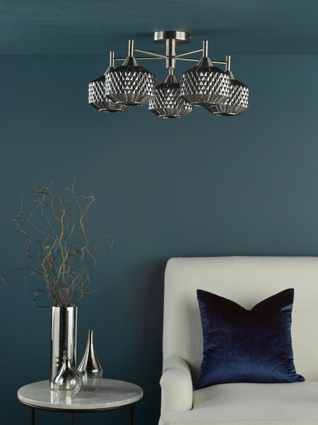 Dar Lighting glamour modern mennyezeti lámpa fabrienne szatén nikkel darfab5438