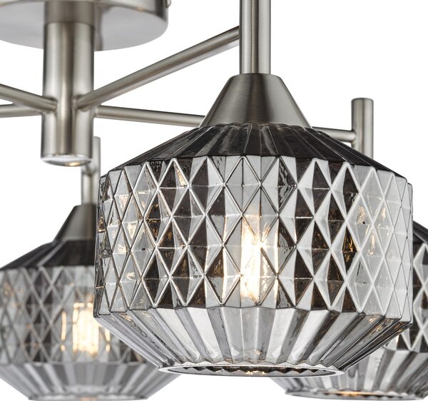 Dar Lighting glamour modern mennyezeti lámpa fabrienne szatén nikkel darfab5438